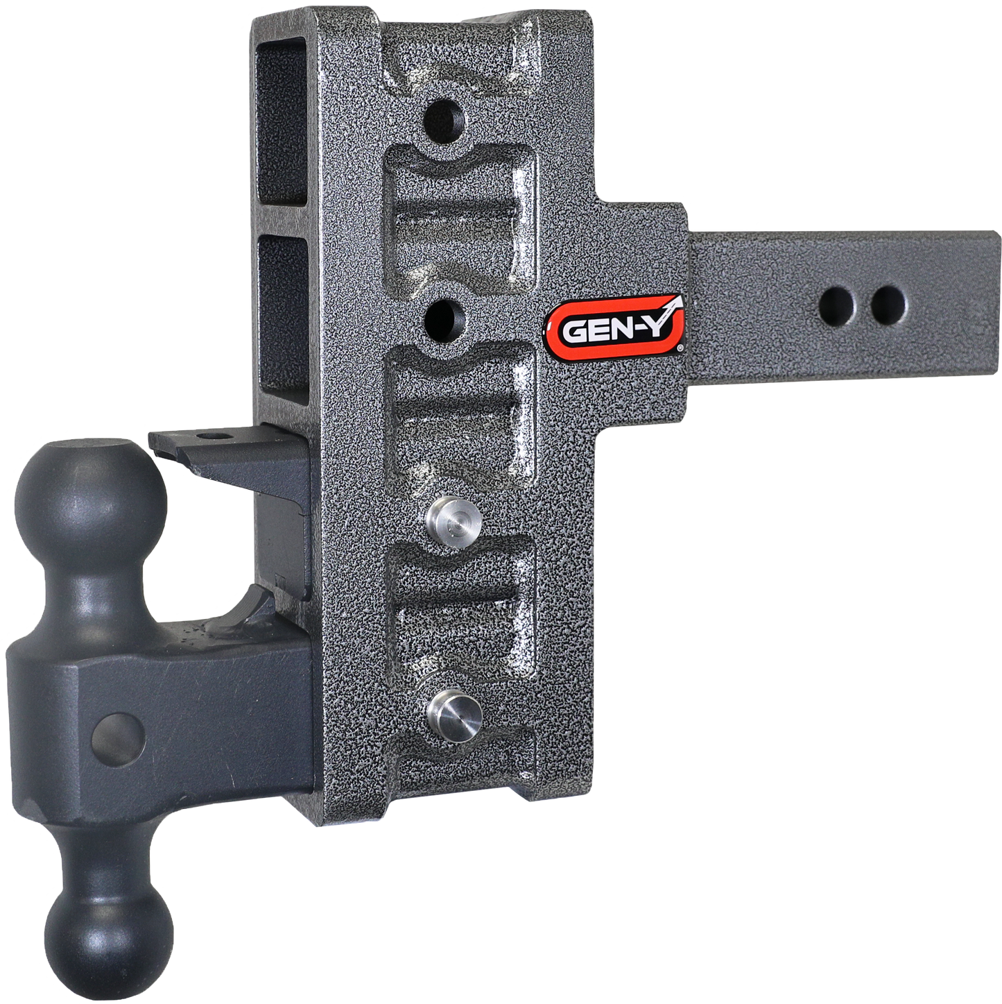 MEGA-DUTY 2.5" Shank 6" Offset Drop 3K TW 21K Hitch with Dual-Ball & Pintle Lock GH-924 - B2B Diesel and Gas Service