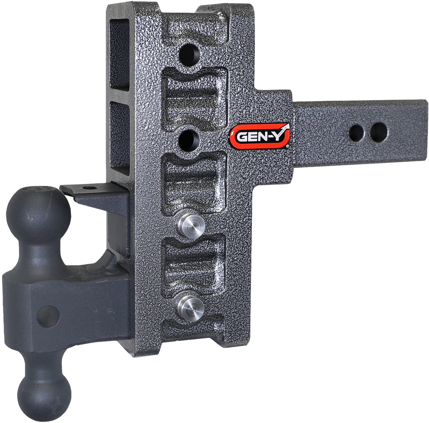 MEGA-DUTY 2.5" Shank 6" Offset Drop 3.5K TW 32K Hitch Dual-Ball & Pintle Lock GH-1924 - B2B Diesel and Gas Service