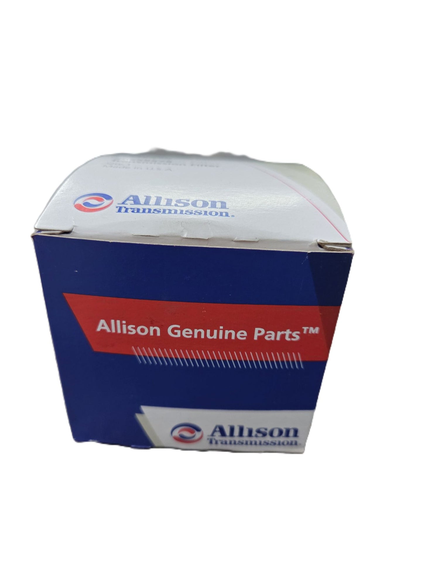 Box of Allison Transmission filter on a white background