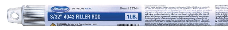 Eastwood 3/32 Inch 4043 Filler Rod 1 LB - ER4043-094-01T