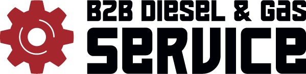 B2B Diesel and Gas Service Logo Text with red gear