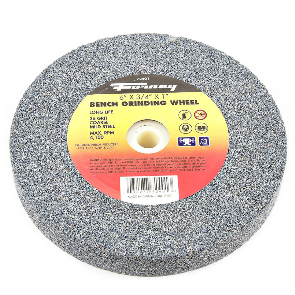 Forney Industries Bench Grinding Wheel, 6 in x 3/4 in x 1 in - 72401 - B2B Diesel & Gas Service