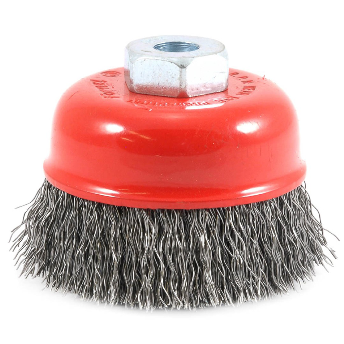 Forney Industries Cup Brush, Crimped, 2-3/4 in x .014 x M10 x 1.25 Arbor - 72780 - B2B Diesel & Gas Service
