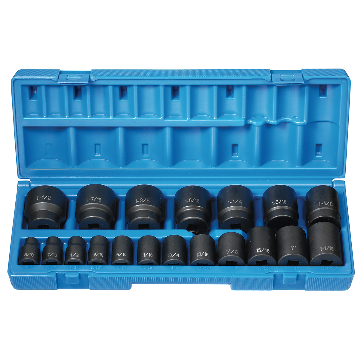 Grey Pneumatic 19 PC 1/2" DR 12 PT STANDARD LENGTH FRACTIONAL SET