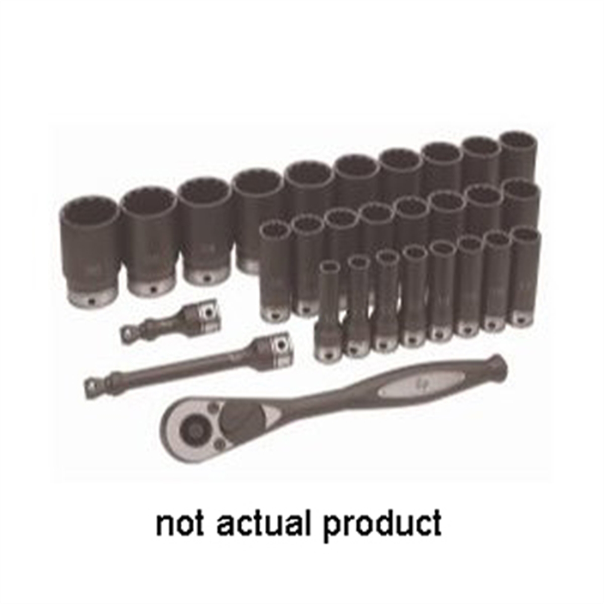 Grey Pneumatic 1/2" Drive x 10mm Deep Duo-Socket - 12 Point