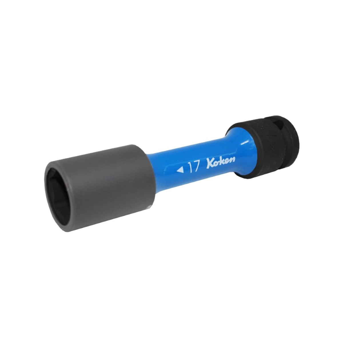 Ko-ken USA 1/2 Sq. Dr. Wheel Nut Socket 17mm Extra Thin walled Length 110mm Color coded Protector