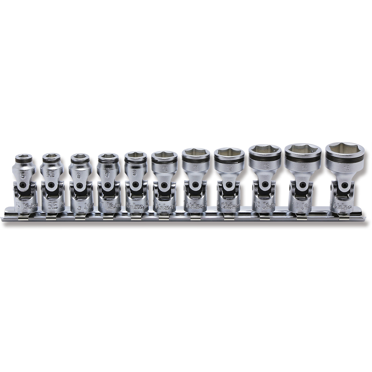 1/4 Sq. Dr. 12 point Metric Universal Chrome Socket Set KKNRS2445M-11 ...