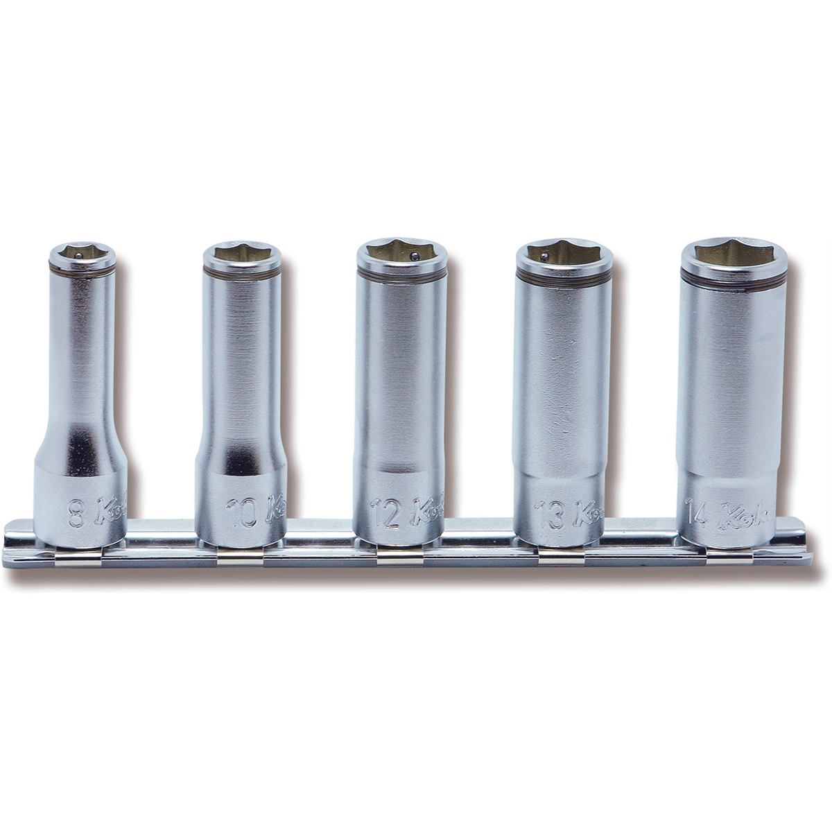 Ko-ken USA 3/8 Sq. Dr. Deep NUT GRIP Socket Set 8mm-14mm - 5 pieces
