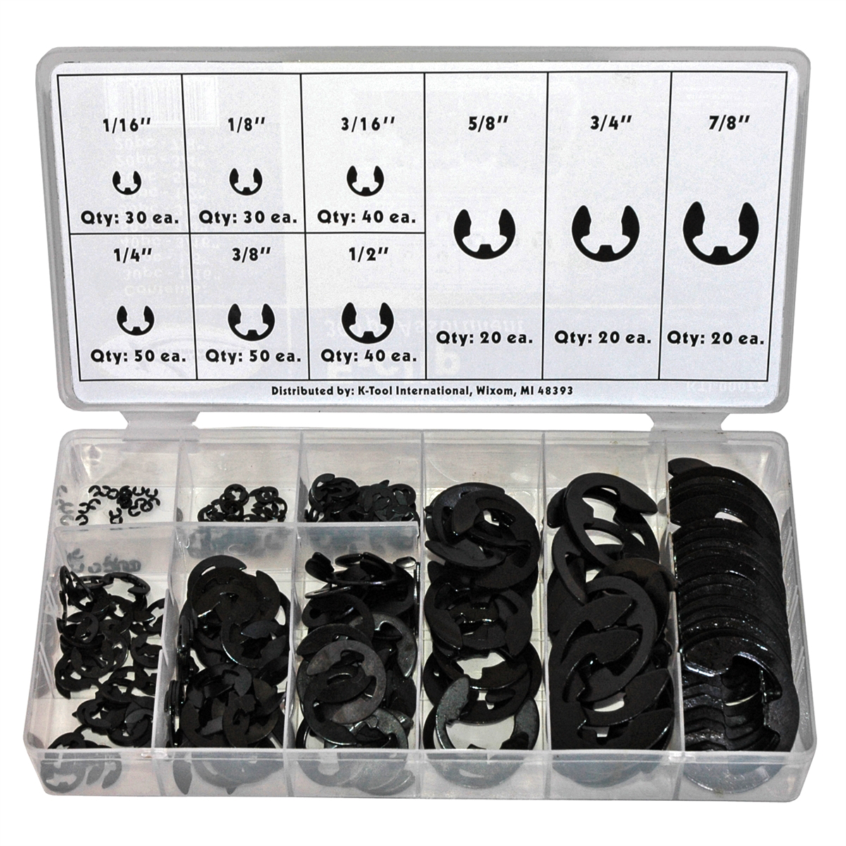 K Tool International 300-pc E-Clip Assortment Kit P/N 00072 - B2B Diesel & Gas Service