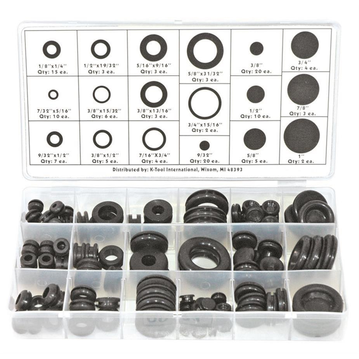 K Tool International 125-pc Grommet Assortment Kit P/N 00091 - B2B Diesel & Gas Service