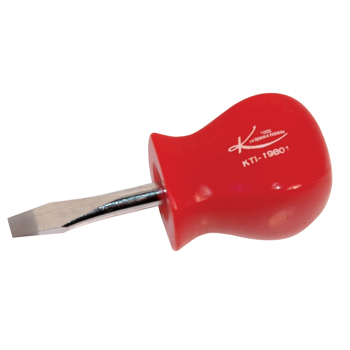 K Tool International Stubby Slotted Screwdriver with Red Square Handle P/N 19801 - B2B Diesel & Gas Service