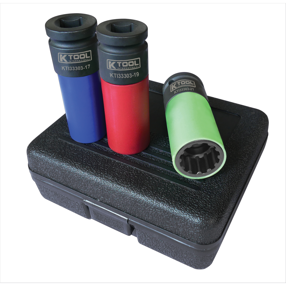 K Tool International Protective Wheel Socket Set 3 Piece 1/2 Inch Drive Spline P/N SNLZ4-3PCS - B2B Diesel & Gas Service
