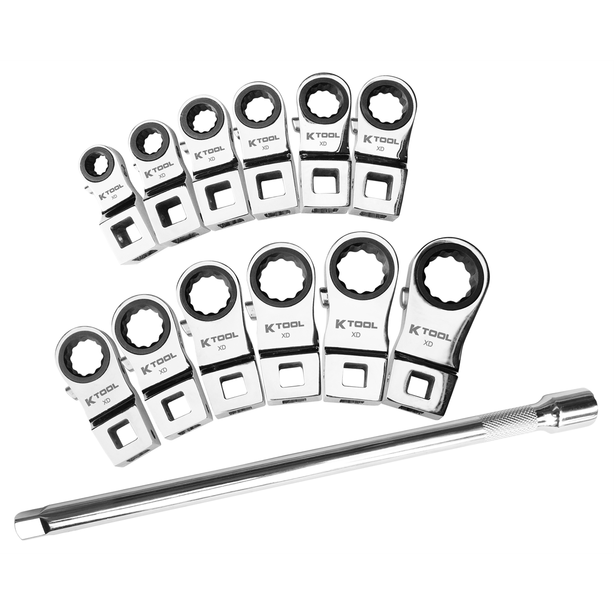 K Tool International Ratcheting Crowfoot Wrench Set Metric 13 Piece 3/8 Inch Drive 72 Tooth P/N BCWZ-12PCS-MM - B2B Diesel & Gas Service