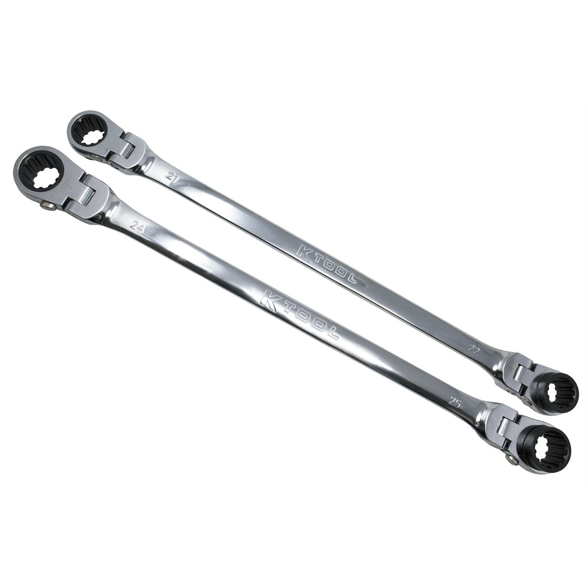K Tool International Wrench Set 2 Piece Metric Ratcheting Reversible Flexible Extra Long Double Box Universal Spline 90 Tooth P/N XDDBM4 - B2B Diesel & Gas Service