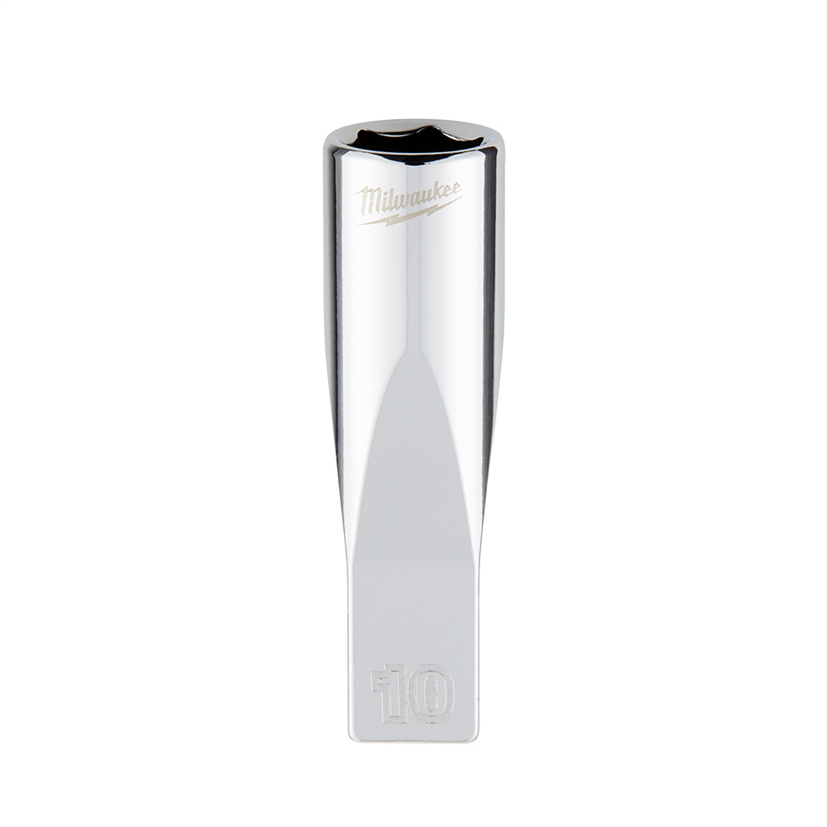 Milwaukee Tool Milwaukee Tool 1/4" Drive 10mm Metric Deep Socket with FOUR FLAT Sides, 6-Point, Vanadium Steel, Chrome