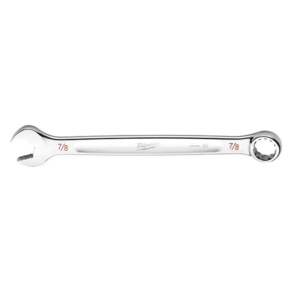 Milwaukee Tool 7/8" SAE Combination Wrench, 12-Point, Steel, Chrome, Ergonomic, I-Beam Handle