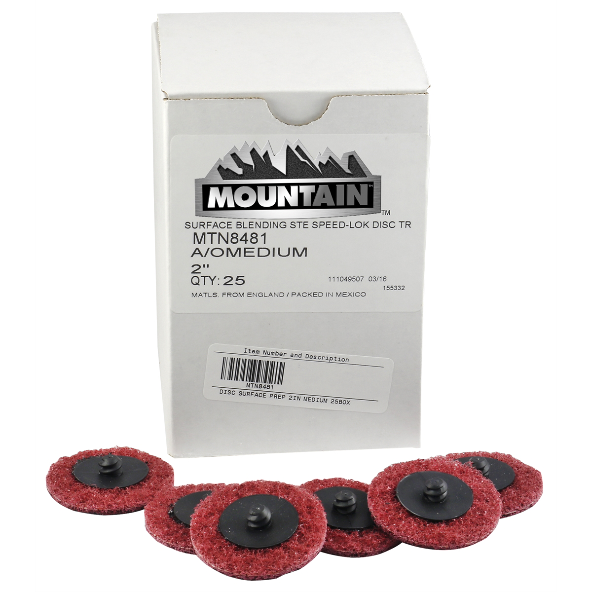 Mountain DISC SURFACE PREP 2IN MEDIUM 25BOX 66261030303 - B2B Diesel & Gas Service