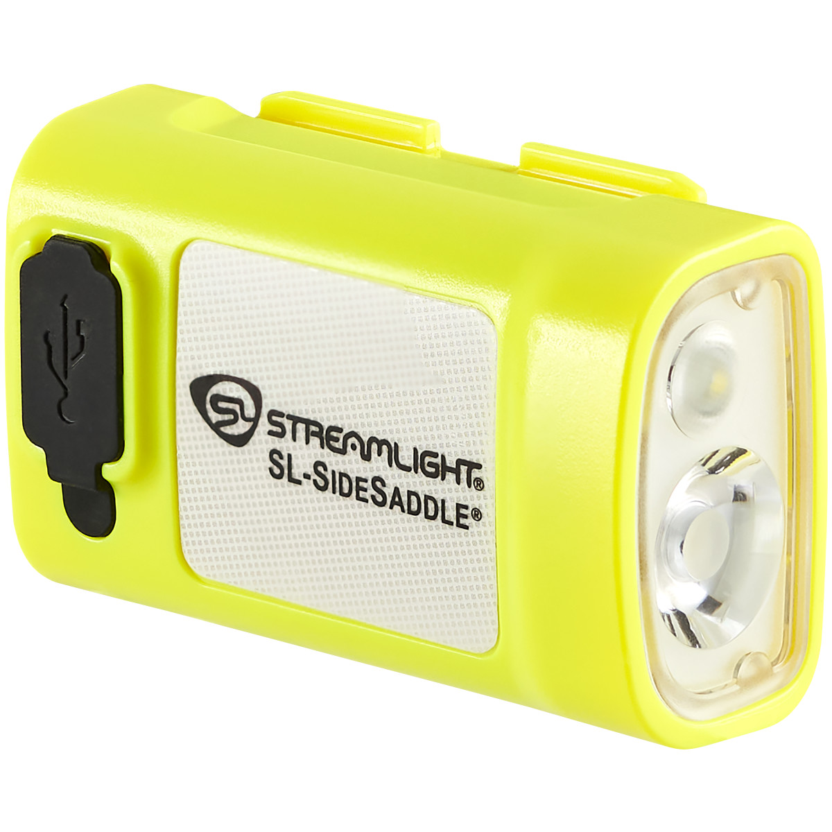Streamlight SL-SideSaddle USB Hard Hat and Helmet Light - Includes polymer battery, USB-C cord and (1) hat mount - Yellow - B2B Diesel & Gas Service