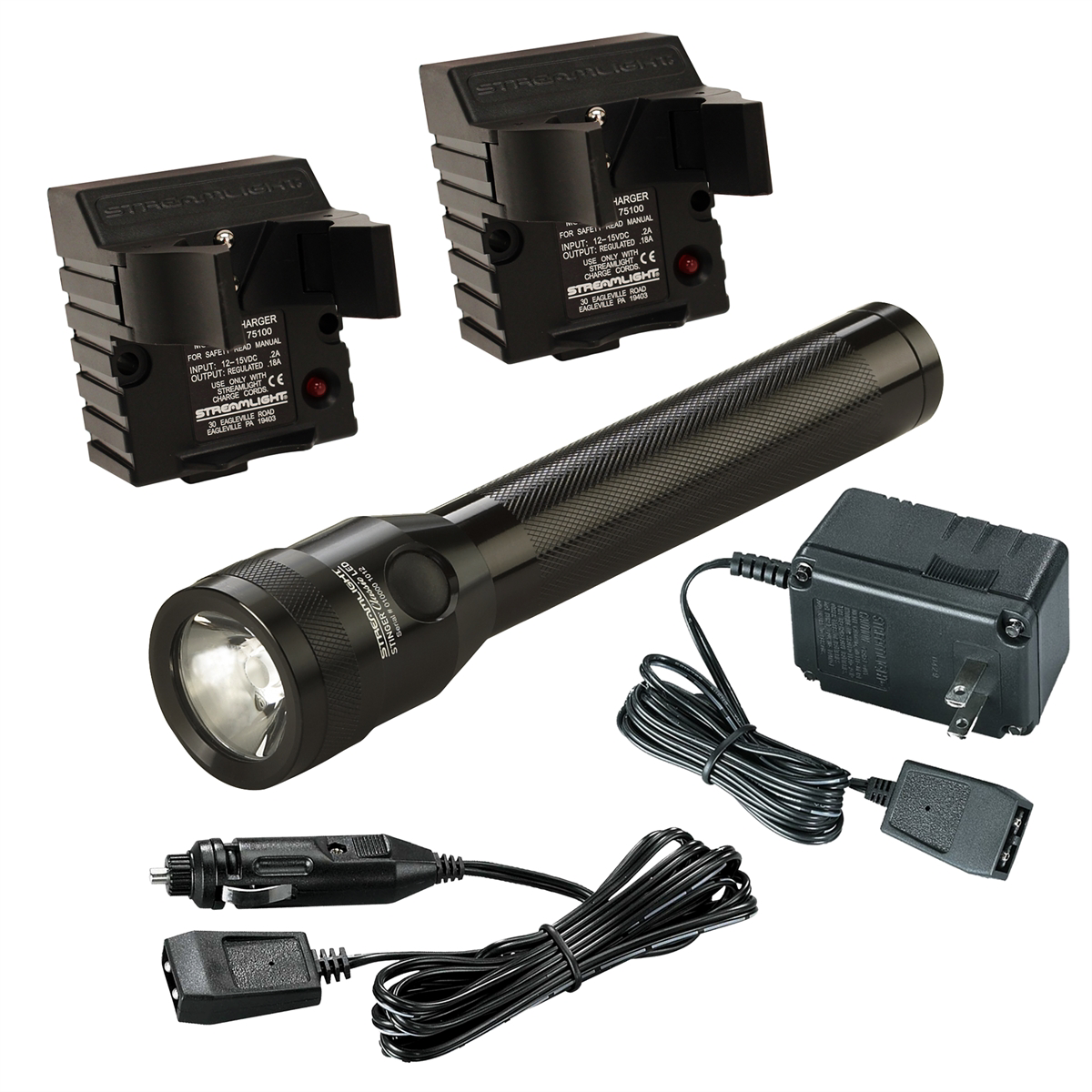 Streamlight 500 Lumen Stinger Classic LED Flashlight - 120V AC/12V DC - 2 Smart Chargers - B2B Diesel & Gas Service