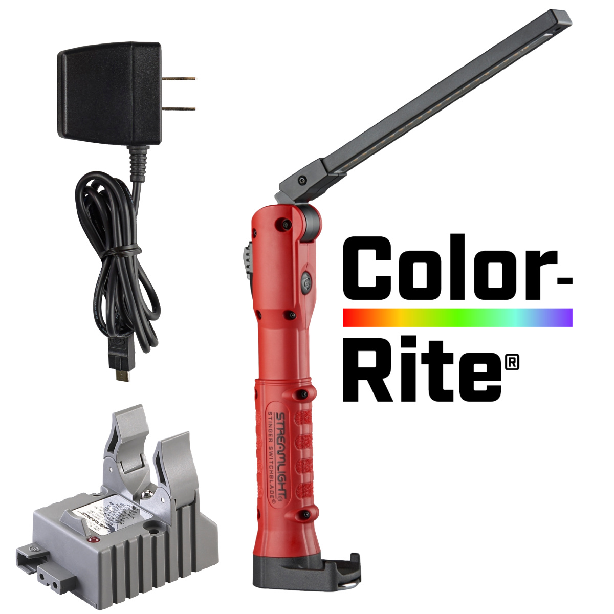 Streamlight Stinger Switchblade 800 Lumen Color-Rite Light Bar Worklight with Smart Charger - Red - B2B Diesel & Gas Service