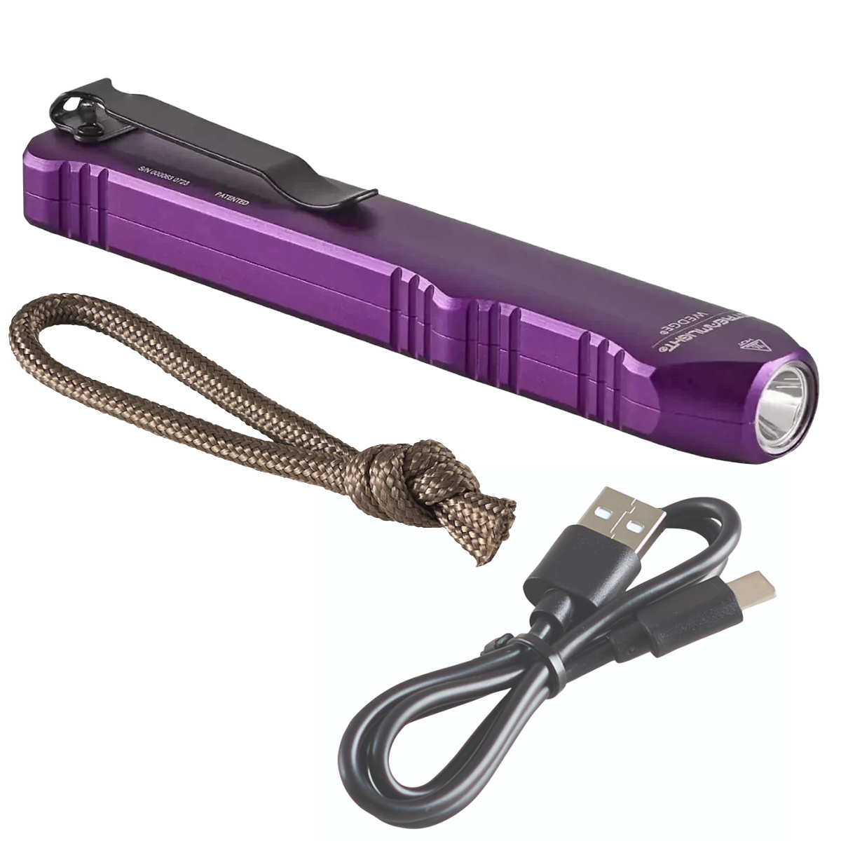 Streamlight Wedge Rechargeable EDC 300 Lumen Flashlight with 1000 Lumen Thro mode - Purple - B2B Diesel & Gas Service