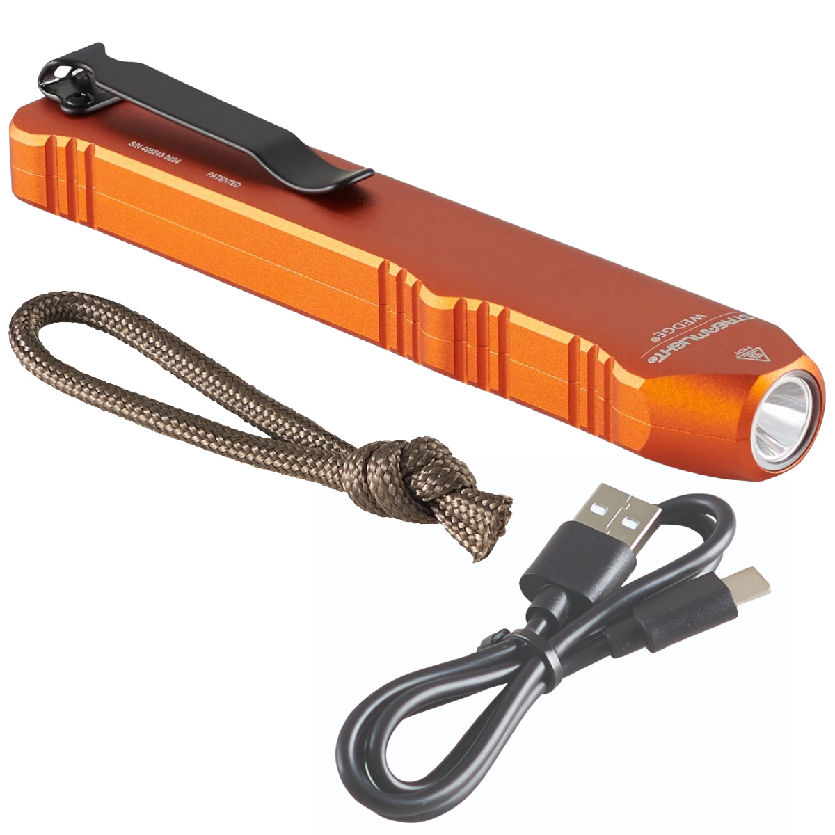 Streamlight Wedge Rechargeable EDC 300 Lumen Flashlight with 1000 Lumen Thro mode - Color Orange - B2B Diesel & Gas Service