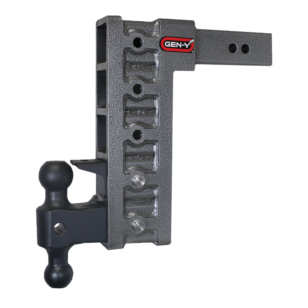 MEGA-DUTY 2.5" Shank 12" Drop 3K TW 21K Hitch with Dual-Ball & Pintle Lock GH-625 - B2B Diesel and Gas Service