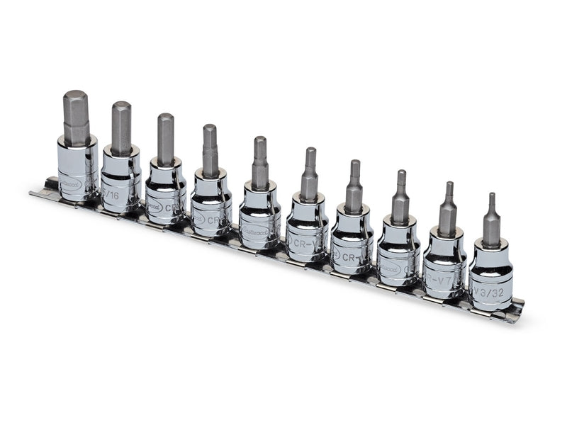 Eastwood 10pc - 3/8 Inch Drive SAE Hex Bit Set