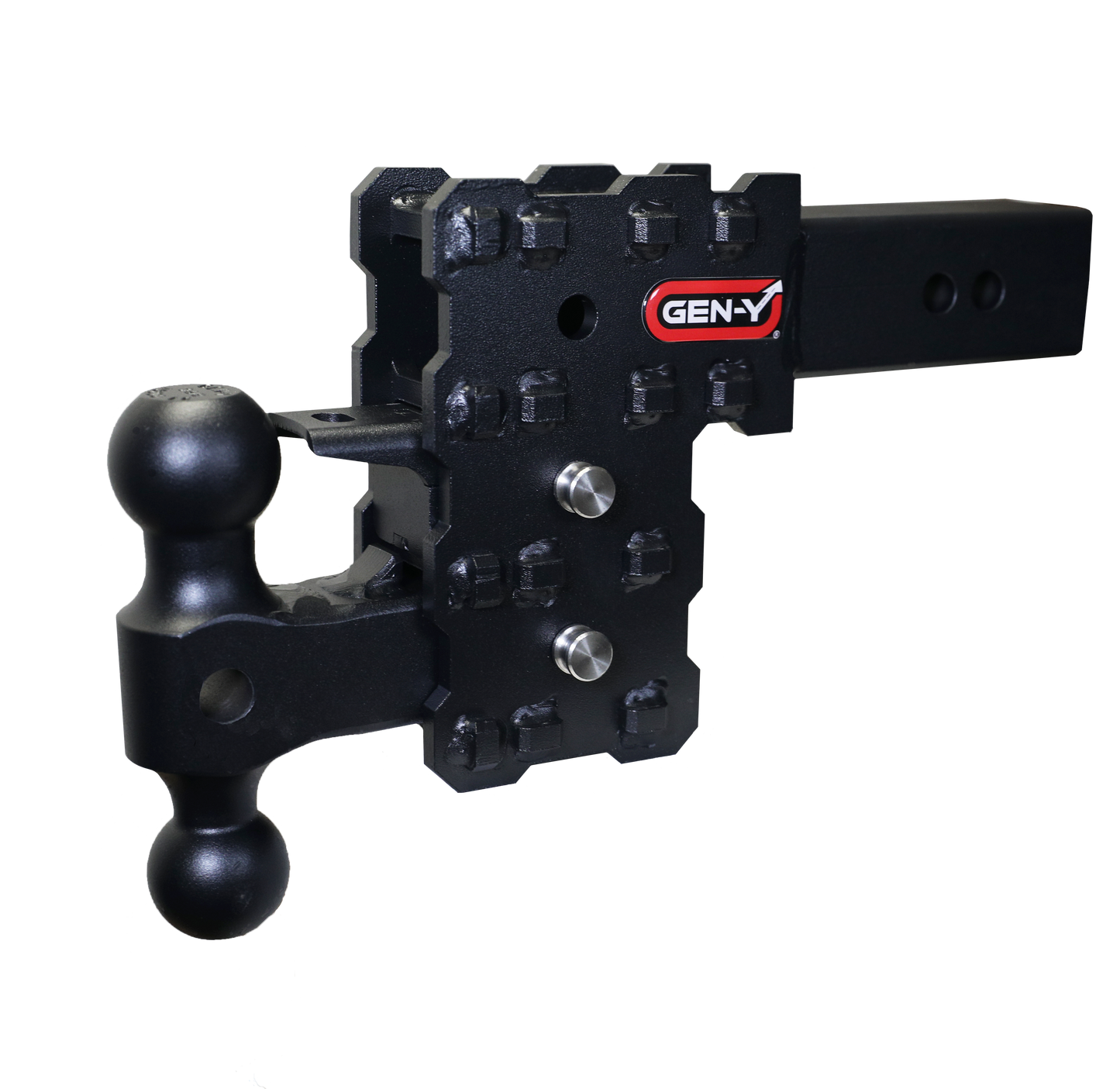 PHANTOM-X 2.5" Solid Shank 5" Drop 1.6K TW 16K Hitch Dual-Ball & Pintle Lock GH-2423X - B2B Diesel and Gas Service