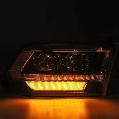 AlphaRex 09-18 Dodge Ram 2500HD LUXX LED Proj Headlights Plank Style Black w/Seq Signal/Smoked DRL - B2B Diesel & Gas Service