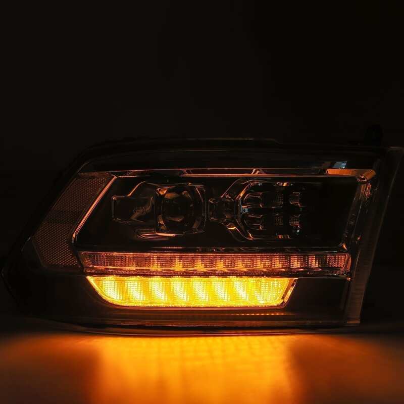 AlphaRex 09-18 Dodge Ram 2500 LUXX LED Proj Headlights Plank Style Black w/Activ Light/DRL - B2B Diesel & Gas Service