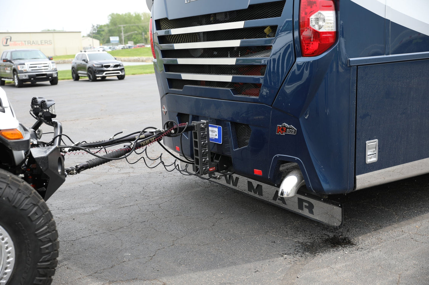 MEGA-DUTY 2.5" Shank 18" Drop 3K TW 21K Hitch Dual-Ball Pintle Lock & Stabilizer GH-627 - B2B Diesel and Gas Service