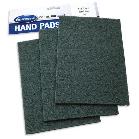 Eastwood CONTOUR® Non Woven Medium Grit Hand Pads - Green - 3 Pack 