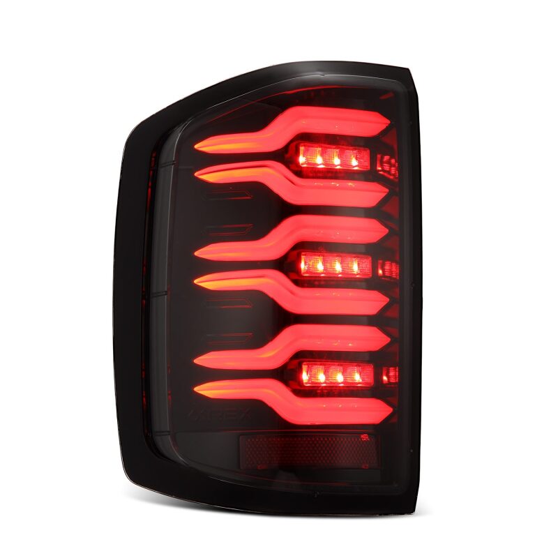 AlphaRex 14-18 Chevy Silverado 1500 Luxx-Series LED Tail Lights Alpha-Black w/Activ Light/Seq Signal - B2B Diesel & Gas Service