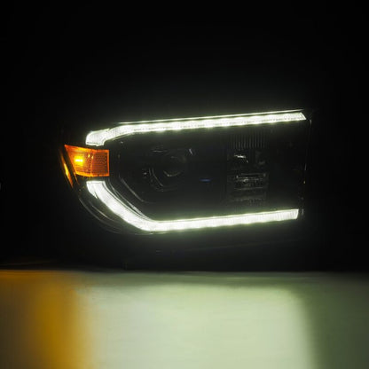 AlphaRex 07-13 Toyota Tundra / 08-17 Sequoia LUXX LED Proj HL Alpha-Blk w/Actv Light Seq. Sig + DRL - B2B Diesel & Gas Service