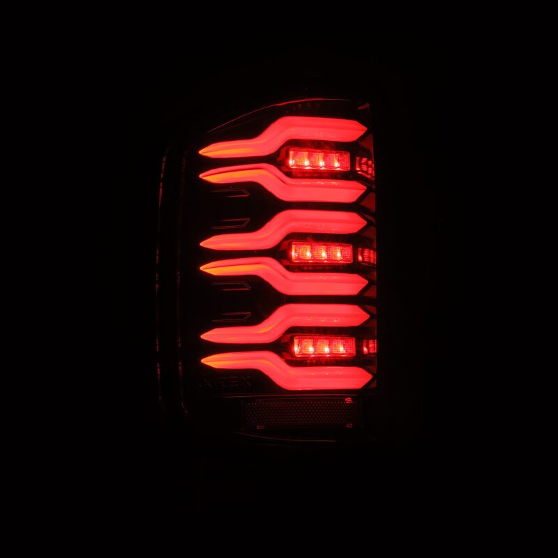 AlphaRex 14-18 Chevy Silverado 1500 Luxx-Series LED Tail Lights Alpha-Black w/Activ Light/Seq Signal - B2B Diesel & Gas Service