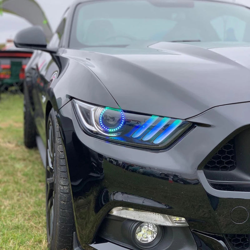 Oracle 15-17 Ford Mustang V6/GT/Shelby Dynamic DRL w/ Halo Kit - ColorSHIFT - Dynamic - B2B Diesel & Gas Service
