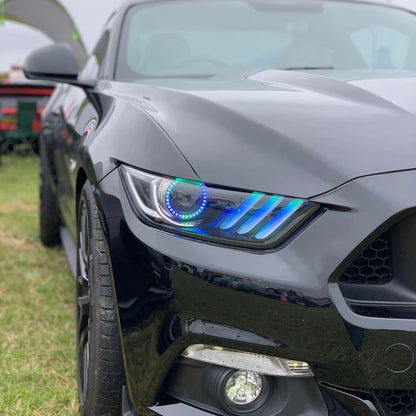 Oracle 15-17 Ford Mustang V6/GT/Shelby Dynamic DRL w/ Halo Kit - ColorSHIFT - Dynamic - B2B Diesel & Gas Service