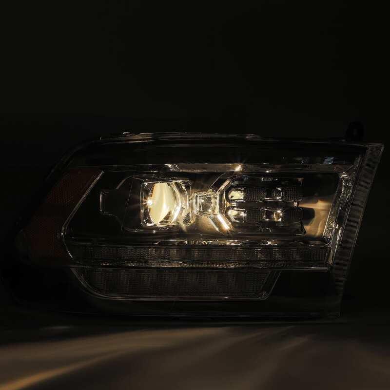 AlphaRex 09-18 Dodge Ram 1500HD PRO-Series Proj Headlights Plank Style Alpha Black w/Seq Signal/DRL - B2B Diesel & Gas Service