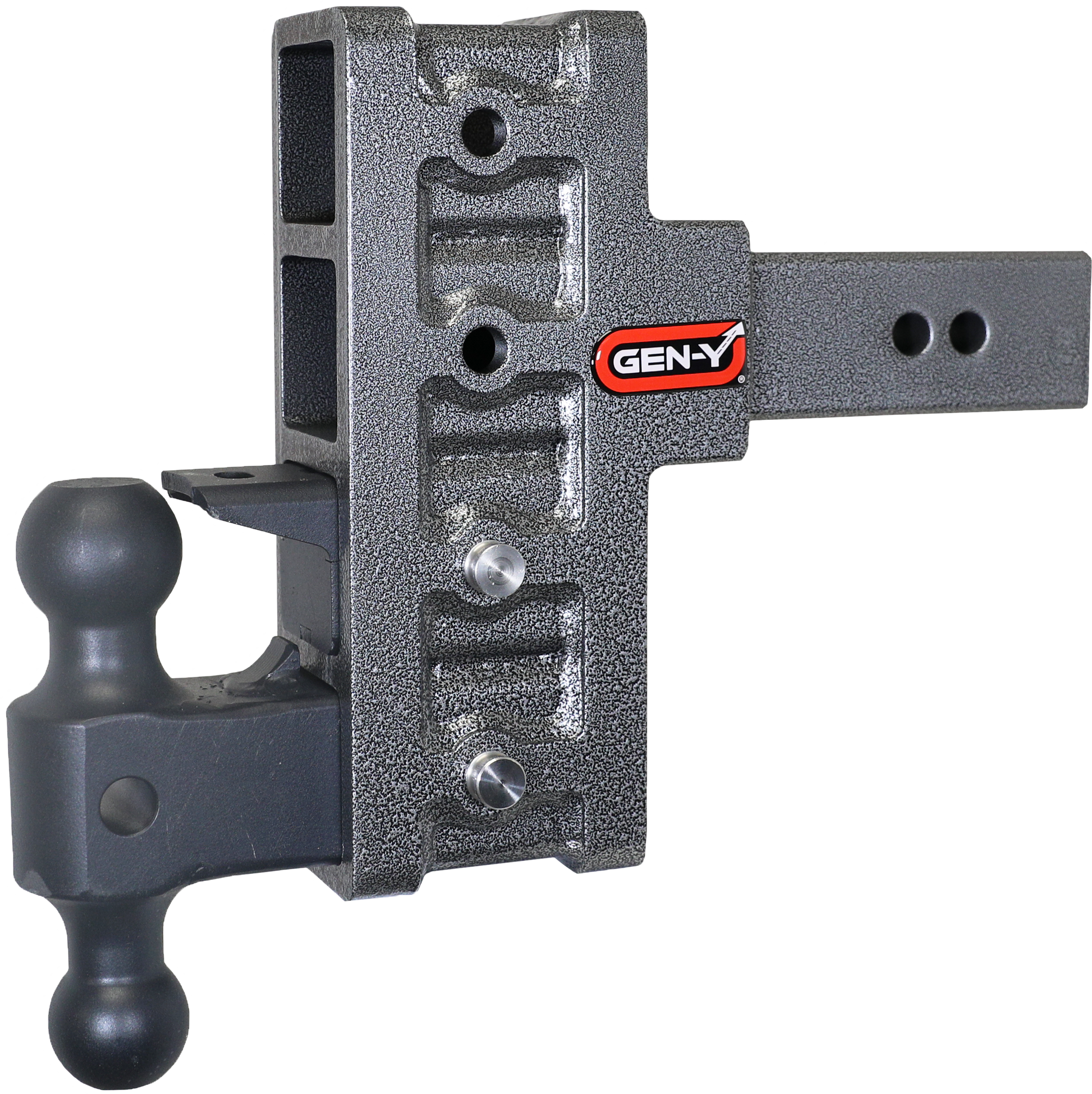 MEGA-DUTY 2.5" Shank 6" Offset Drop 3K TW 21K Hitch with Dual-Ball & Pintle Lock GH-924 - B2B Diesel and Gas Service