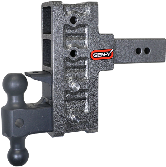 MEGA-DUTY 2.5" Shank 6" Offset Drop 3K TW 21K Hitch with Dual-Ball & Pintle Lock GH-924 - B2B Diesel and Gas Service