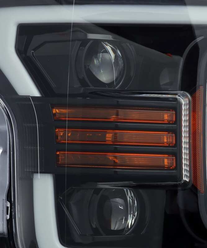 AlphaRex 18-19 Ford F-150 PRO-Series Proj Headlights Plank Style Gloss Blk w/Activ Light/Seq Signal - B2B Diesel & Gas Service