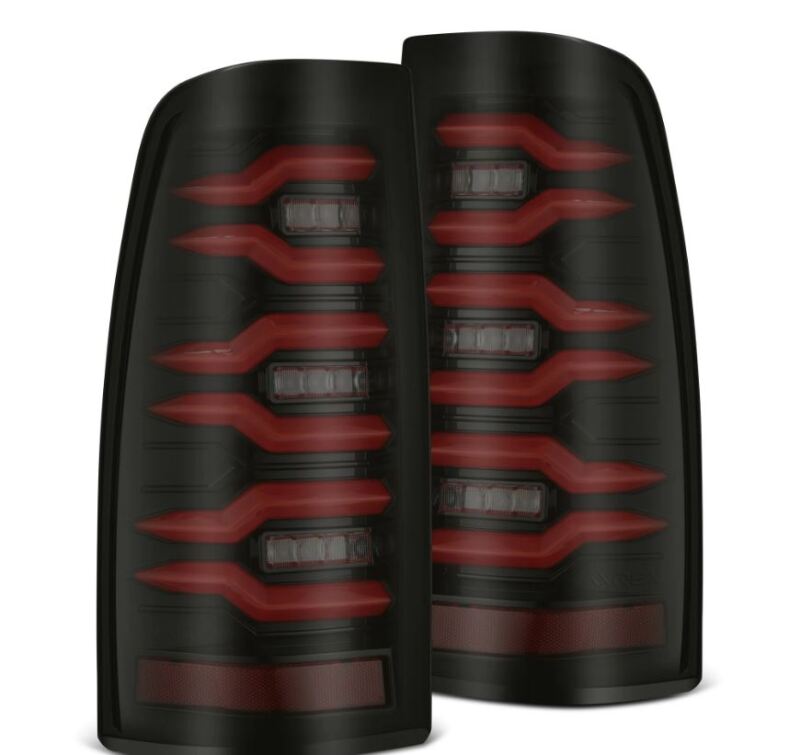 AlphaRex 99-06 Chevrolet Silverado/99-06 GMC Sierra LUXX-Series LED Tail Lights - Black/Red - B2B Diesel & Gas Service