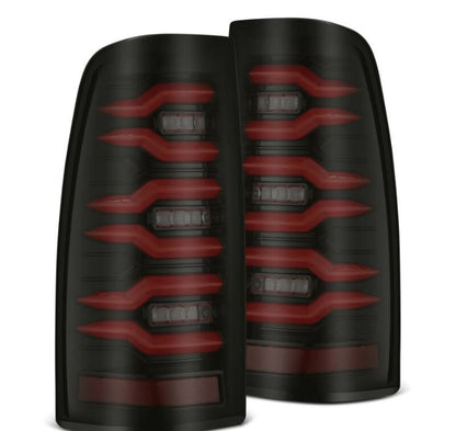 AlphaRex 99-06 Chevrolet Silverado/99-06 GMC Sierra LUXX-Series LED Tail Lights - Black/Red - B2B Diesel & Gas Service
