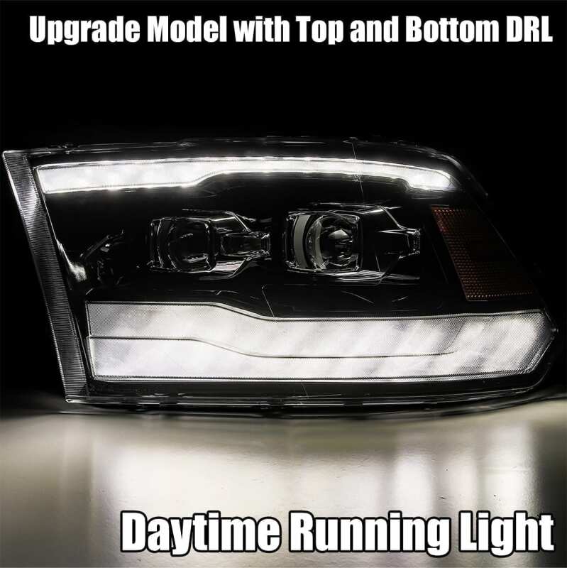 AlphaRex 09-18 Dodge Ram 1500HD PRO-Series Projector Headlights Plank Style Chrome w/Seq Signal/DRL - B2B Diesel & Gas Service