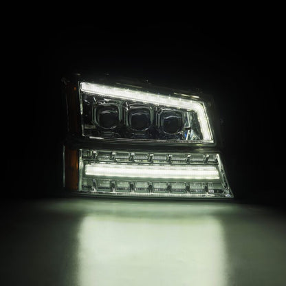 AlphaRex 03-06 Chevy Silverado 1500/2500HD/3500HD/Avalanche Chrome NOVA LED Proj Headlights - B2B Diesel & Gas Service