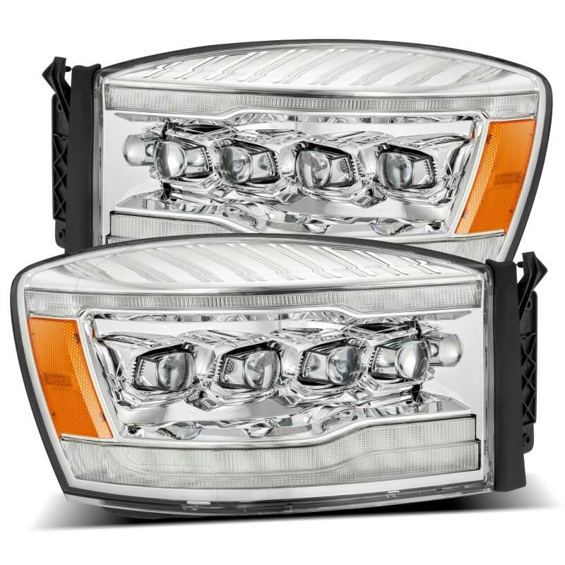 AlphaRex 06-08 Dodge Ram 1500HD NOVA LED Proj Headlights Plank Style Blk w/Seq Signal/DRL/Amber LED - B2B Diesel & Gas Service