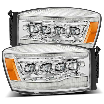 AlphaRex 06-08 Dodge Ram 1500HD NOVA LED Proj Headlights Plank Style Blk w/Seq Signal/DRL/Amber LED - B2B Diesel & Gas Service