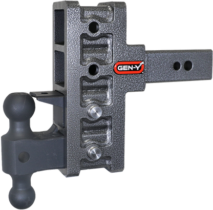 MEGA-DUTY 2.5" Shank 6" Offset Drop 3.5K TW 32K Hitch Dual-Ball & Pintle Lock GH-1924 - B2B Diesel and Gas Service