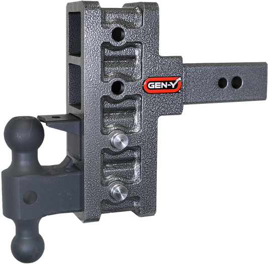 MEGA-DUTY 2.5" Shank 6" Offset Drop 3.5K TW 32K Hitch Dual-Ball & Pintle Lock GH-1924 - B2B Diesel and Gas Service